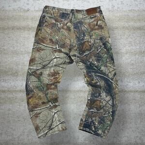 Vintage 90s Realtree Jeans 38x30 Baggy Wide Leg Hunting Camo Insulated Wrangler